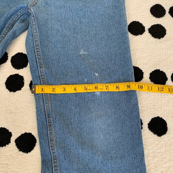 Vintage 90s LA Blues Mom Jeans 16 High Rise Faded Distressed Denim Tapered Leg - Picture 11 of 13